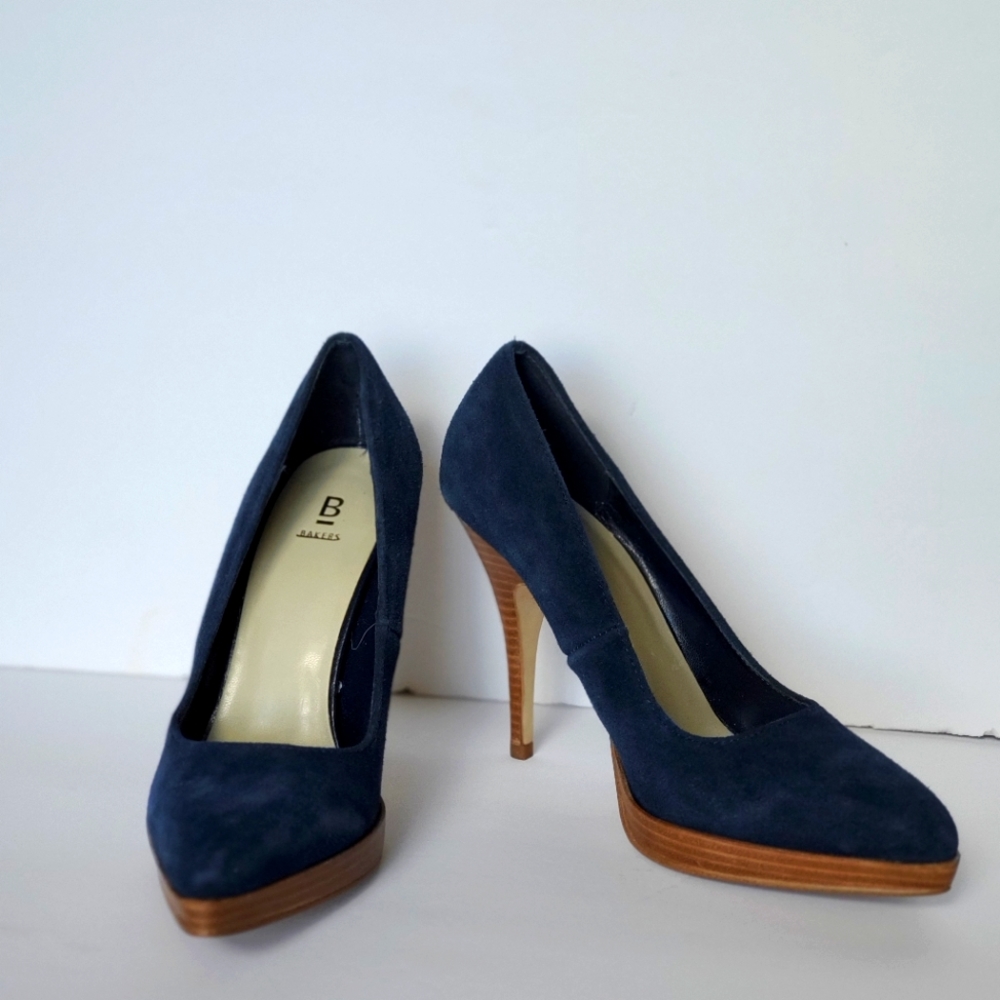 Suede Blue Heels